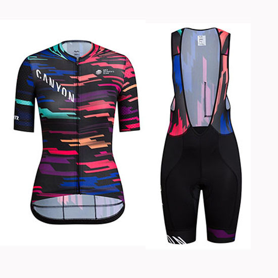 2019 Maillot Mujer Canyon Sram Tirantes Mangas Cortas Negro Rojo